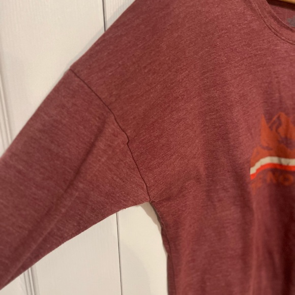 The North Face Heathered Maroon Graphic Long sleeved Shirt Top Sz L - Picture 4 of 10